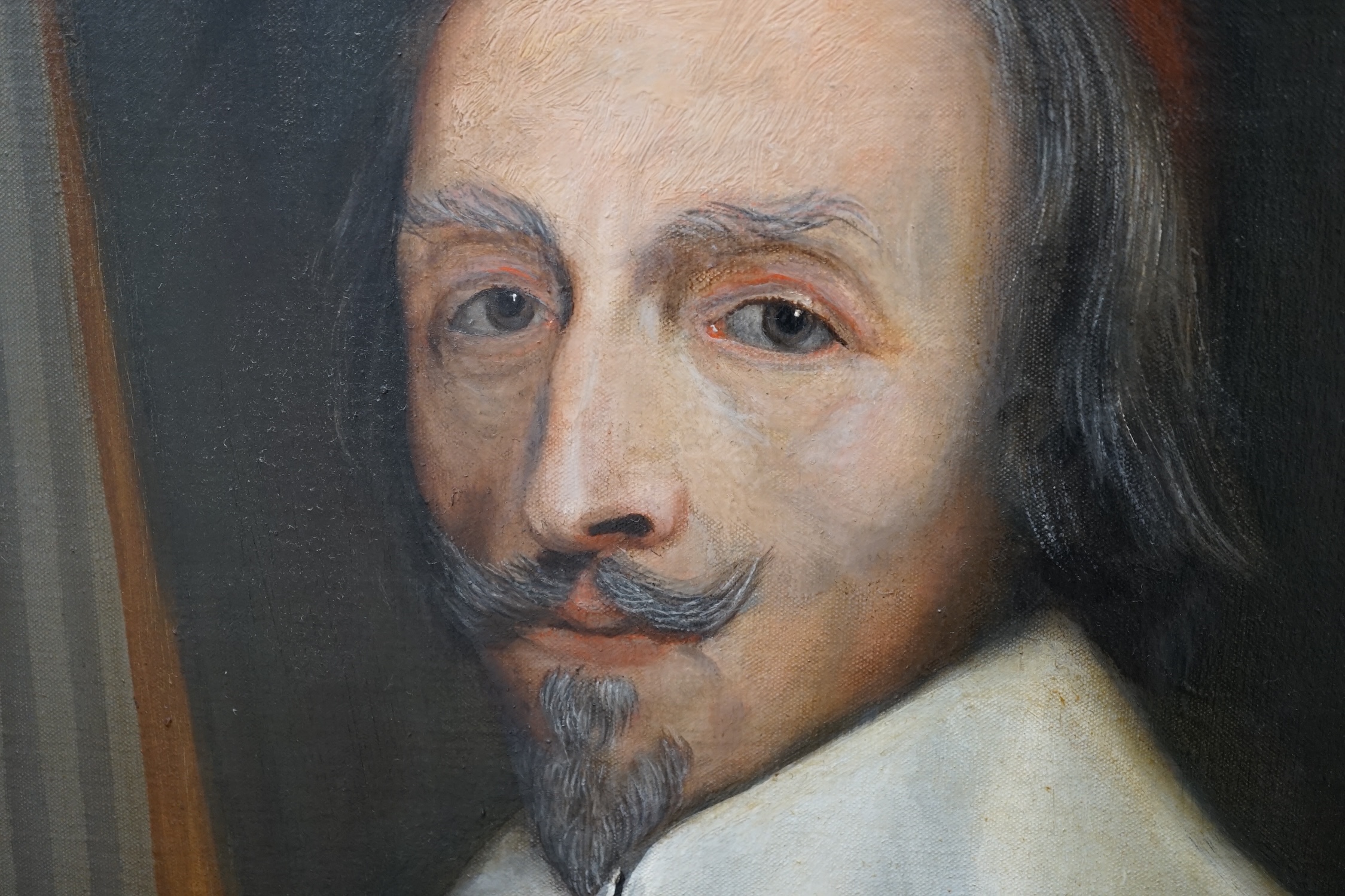 French School, oil on canvas, Portrait of Cardinal Richelieu (1585–1642), before a landscape, unsigned, 100 x 69cm. Condition - fair, some feint craquelure